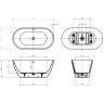Акриловая ванна 140x72 см BELBAGNO UNO BB701-1400-720-K