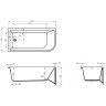 Акриловая ванна 150x73 см L BELBAGNO BB712-1500-730-L