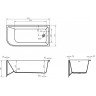 Акриловая ванна 150x73 см R BELBAGNO BB712-1500-730-R