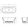 Акриловая ванна 155x70 см BELBAGNO BB711-1550-700
