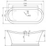 Акриловая ванна 170x74 см BELBAGNO BB09