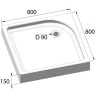 Акриловый поддон 80x80 см BELBAGNO TRAY-BB-A-80-15-W