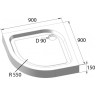 Акриловый поддон 90x90 см BELBAGNO TRAY-BB-R-90-550-15-W