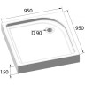 Акриловый поддон 95x95 см BELBAGNO TRAY-BB-A-95-15-W