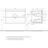 База под раковину BELBAGNO DUE-800-2C-SO-BM-P подвесная с двумя выкатными ящиками Белый металлик 800x422x500