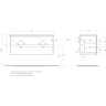База под раковину подвесная BELBAGNO KRAFT-1200-2C-SO-2-RT для раковины с двумя чашами, Rovere Tabacco, 1200x460x500