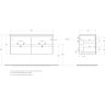 База под раковину подвесная BELBAGNO KRAFT-1200-4C-SO-2-RT с четырьмя выкатными ящиками для раковины с двумя чашами, Rovere Tabacco, 1200x460x500