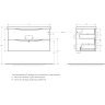 База под раковину подвесная BELBAGNO MARINO-CER-MINI-1000-2C-SO-NL-P с двумя выкатными ящиками 996x390x500
