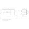 База под раковину подвесная BELBAGNO KRAFT-1200-2C-1A-SO-RT-L с двумя выкатными ящиками и одной распашной дверцей, левосторонняя, RovereTabacco, 1200x460x500