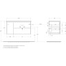 База под раковину подвесная BELBAGNO KRAFT-1000-2C-1A-SO-RGB-R с двумя выкатными ящиками и одной распашной дверцей, правосторонняя, RovereGalifaxBianco, 1000x460x500