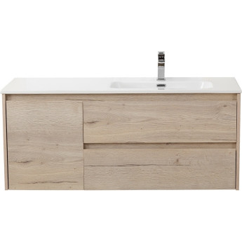 База под раковину подвесная BELBAGNO KRAFT-1000-2C-1A-SO-RGB-R с двумя выкатными ящиками и одной распашной дверцей, правосторонняя, RovereGalifaxBianco, 1000x460x500