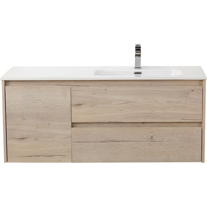 База под раковину подвесная BELBAGNO KRAFT-1000-2C-1A-SO-RGB-R с двумя выкатными ящиками и одной распашной дверцей, правосторонняя, RovereGalifaxBianco, 1000x460x500