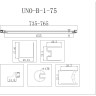 Душевая дверь 75 см BELBAGNO UNO-B-1-75-C-Cr