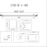 Душевая дверь 90 см BELBAGNO UNO-B-1-90-P-Cr
