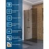 Душевая перегородка BELBAGNO UNO-L-1-TB-100-BR-Cr 1000x2000 мм