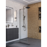 Душевая перегородка BELBAGNO UNO-L-1-TB-60-C-GM 600x2000 мм Оружейная сталь