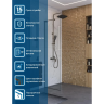 Душевая перегородка BELBAGNO UNO-L-1-TB-60-C-GM 600x2000 мм Оружейная сталь