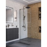 Душевая перегородка BELBAGNO UNO-L-1-TB-90-C-GM 900x2000 мм Оружейная сталь