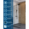 Душевая перегородка BELBAGNO UNO-L-1-TB-90-C-GM 900x2000 мм Оружейная сталь