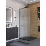 Душевая перегородка BELBAGNO UNO-L-1-TB-90-FL-GM 900x2000 мм Оружейная сталь