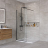 Душевая перегородка BELBAGNO KRAFT-L-1-800-C-NERO с односторонним входом, стекло прозрачное, профиль чёрный, 800x1950 мм