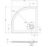 Душевой поддон из литьевого мрамора 80x80 см BELBAGNO TRAY-MR-UNO-R-80-550-35-W-CR