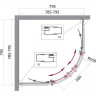 Душевой уголок 79,5x79,5 см BELBAGNO UNO UNO-195-R-2-80-P-Cr