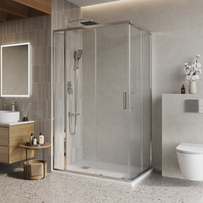Душевой уголок BELBAGNO LUCE-AH-21-145/90-C-Cr