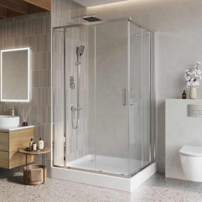 Душевой уголок BELBAGNO LUCE-AH-22-110/105-C-Cr