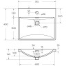 Керамическая раковина BELBAGNO BB-8076-3-50, 510x430x145