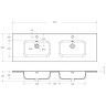 Керамическая раковина с двумя чашами BELBAGNO BB1400-2-ETL, 1410x460x175