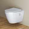 Подвесной безободковый унитаз с сиденьем микролифт BELBAGNO LOTO BB070CHR/SC