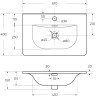 Раковина BELBAGNO BB-8099-3-60, 610x400x150