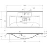 Раковина BELBAGNO BB1000/445-LV-ART-PR-NERO из искусственного камня, чёрная, 1000x455x150 мм
