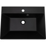 Раковина BELBAGNO BB600/450-LV-ART-AST-NERO из искусственного камня, чёрная, 600x450x150 мм