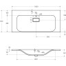 Раковина из литьевого мрамора BELBAGNO BB1000/450-LV-MR-FT, 1000x450x142