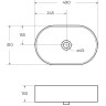 Раковина керамическая BELBAGNO BB1497 накладная, овальная, 500x320x120