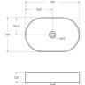 Раковина керамическая BELBAGNO BB1479 накладная, овальная, 610x385x120