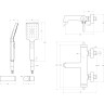 Смеситель для ванны и душа BELBAGNO ACQUA-VASM/DFS-CRM
