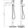 Смеситель напольный для ванны BELBAGNO UNO UNO-FMT-CRM