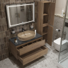 Тумба BELBAGNO KRAFT 100 со столешницей и накладной раковиной подвесная, KRAFT100RT-KEPMNO-1084-H316-SET