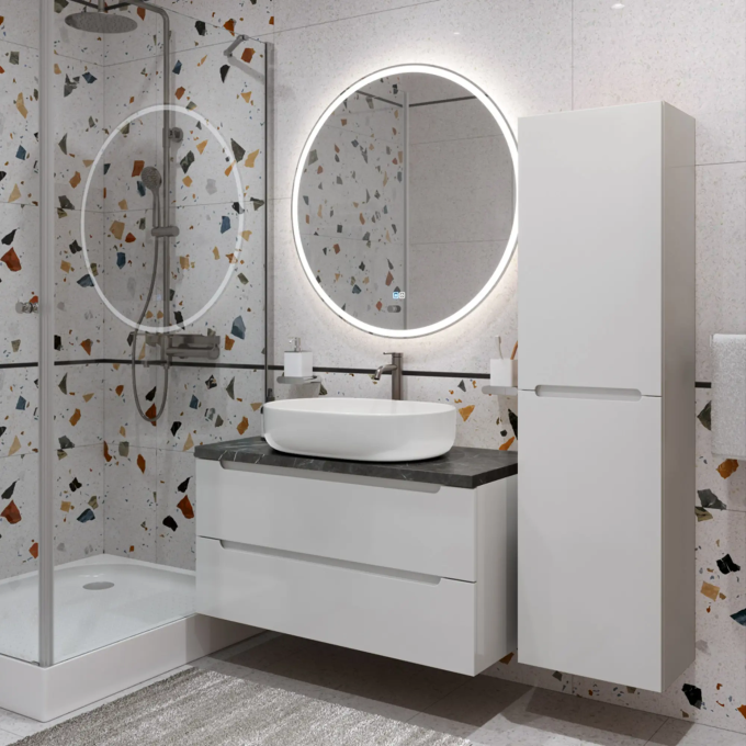 Тумба Bianco Lucido 100 см BELBAGNO ETNA ETNA100BL-KEPMNO-1084-SET
