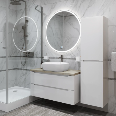 Тумба Bianco Lucido 80 см BELBAGNO ETNA ETNA80BL-KEPMCO-1302-SET