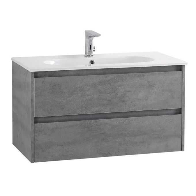 Тумба Cemento Grigio 100 см BELBAGNO KRAFT KRAFT-1000-2C-SO-CG