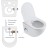 Унитаз подвесной безободковый BELBAGNO UNO BB3105CHR-BS/SC с функцией биде