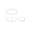 Ванна из искусственного камня BELBAGNO SOLID SURFACE BB-UNIQUE-180-85-64-SSB 1800x850x635