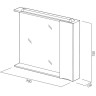 Зеркальный шкаф 90x75 см Bianco Lucido BELBAGNO MARINO MARINO-SPC-900/750-1A-BL-P-R