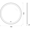 Зеркало 70x70 см BELBAGNO SPC-RNG-700-LED-TCH-PHONE