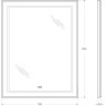 Зеркало BELBAGNO KRAFT SPC-KRAFT-700-900-LED-TCH-WARM в алюминиевой раме со встроенным светильником, 700x32x900 мм