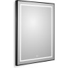 Зеркало BELBAGNO KRAFT SPC-KRAFT-700-900-LED-TCH-WARM-NERO в алюминиевой раме со встроенным светильником, 700x32x900 мм